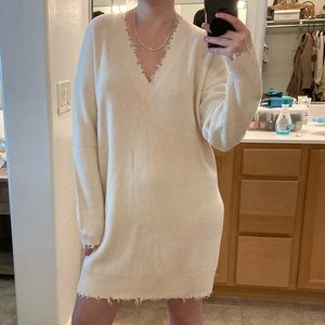 F21 Cream Sweater Dress